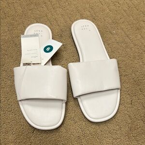 a new day Women's White Slide Sandals